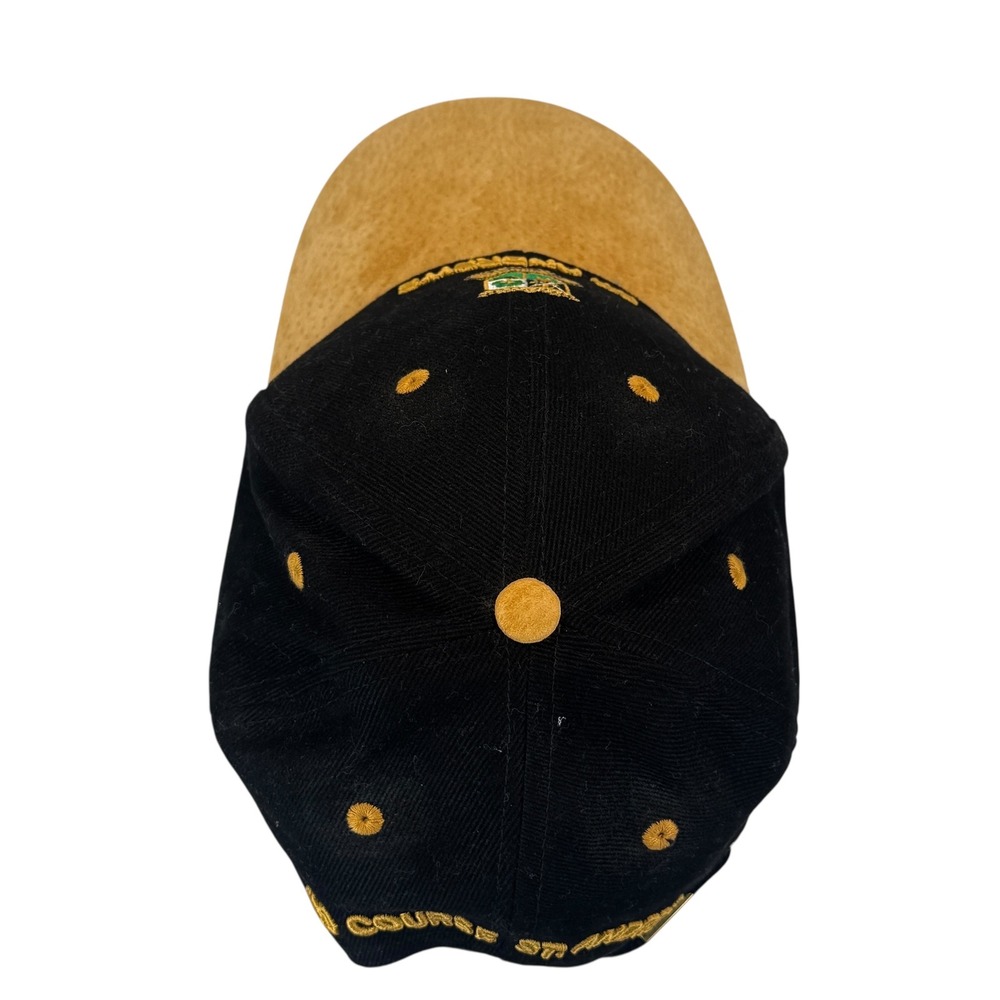 Harrods St Andrews Old Course Golf Hat‎ OS Black Gold Crest Suede Bill Scotland - Picture 7 of 8